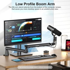 Adjustable Microphone Boom Arm for Blue Yeti HyperX Elgato Wave