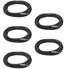 5 PACK 50FT foot male 1/4 to dual banana plug amplifier speaker cables PRO AUDIO
