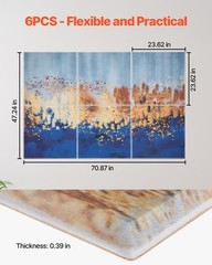 VEVOR 6 Pack Art Acoustic Panels 23.6 x 23.6 inch Self Adhesive for Home Pastel