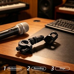 Trumpet Clamp-On Microphone Mount – 360 Degree Rotatable Microphone Clip for