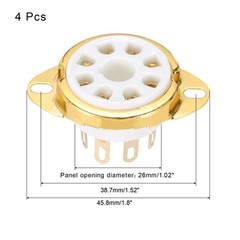 4 Pcs 8pin Tube Socket Ceramic Vacuum Tube Protect Tube Pin Socket White