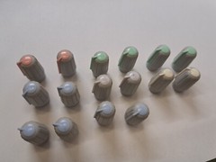 soundtracs topaz project 8 mixer d shaft 16 knobs lot pastel blue white green