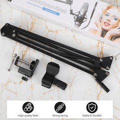 2 PCS Boom Mic Arm Desk Microphone Stand 3/8 Inch Screw Mount Clamp Podcast