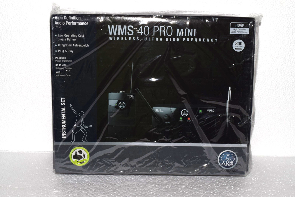 AKG WMS 40 PRO MINI Wireless Instrumental Set, Mini-XLR, 1/4″ TRS, 30h Operation