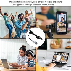 Mini Microphone Tiny Microphone Portable Microphone for Singing Silver Gray