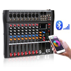 8 Channel USB Mixing Console Bluetooth Live Studio Audio DJ Sound Mixer Board