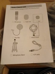 Condenser Microphone W/ Foam Cap, Pop Filter, Shock Mount, Mic Stand, XLR Cable