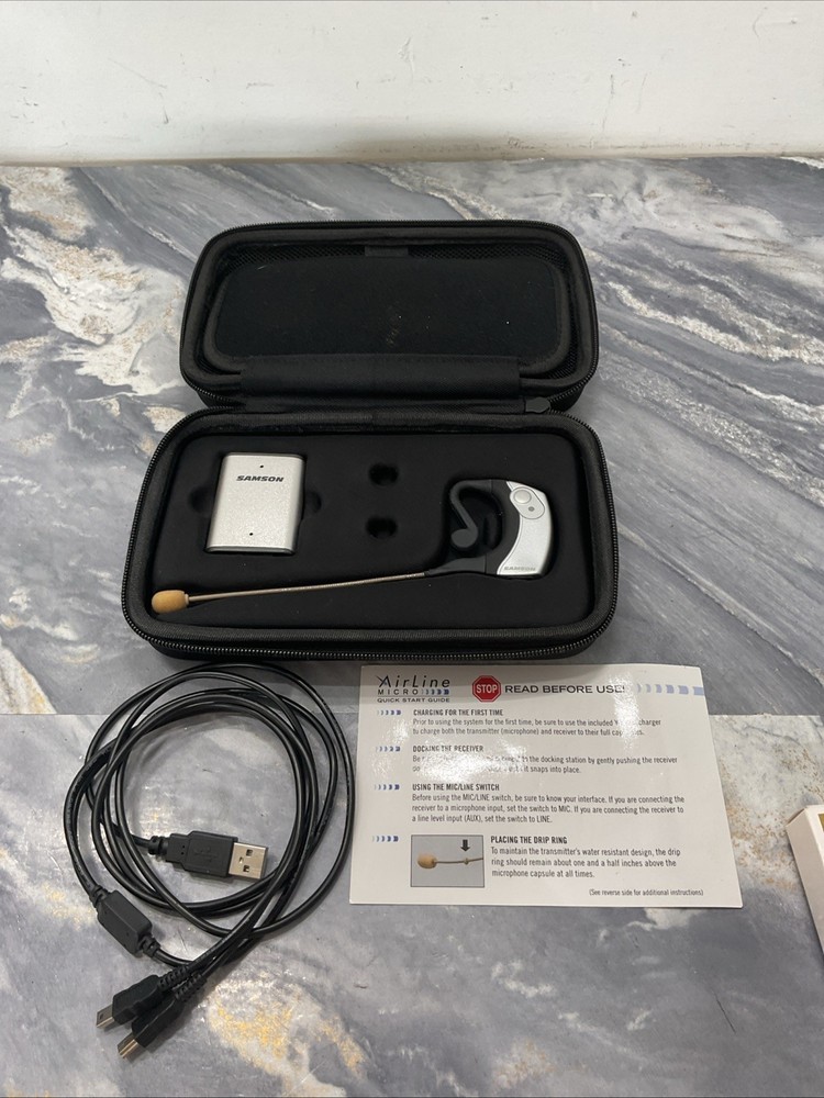 Samson Airline Micro Wireless Earset Microphone System. AH2, AR2a