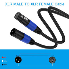 XLR Cable 50Ft 2 Packs – Premium Balanced Microphone Cable with 3-Pin XLR Male t