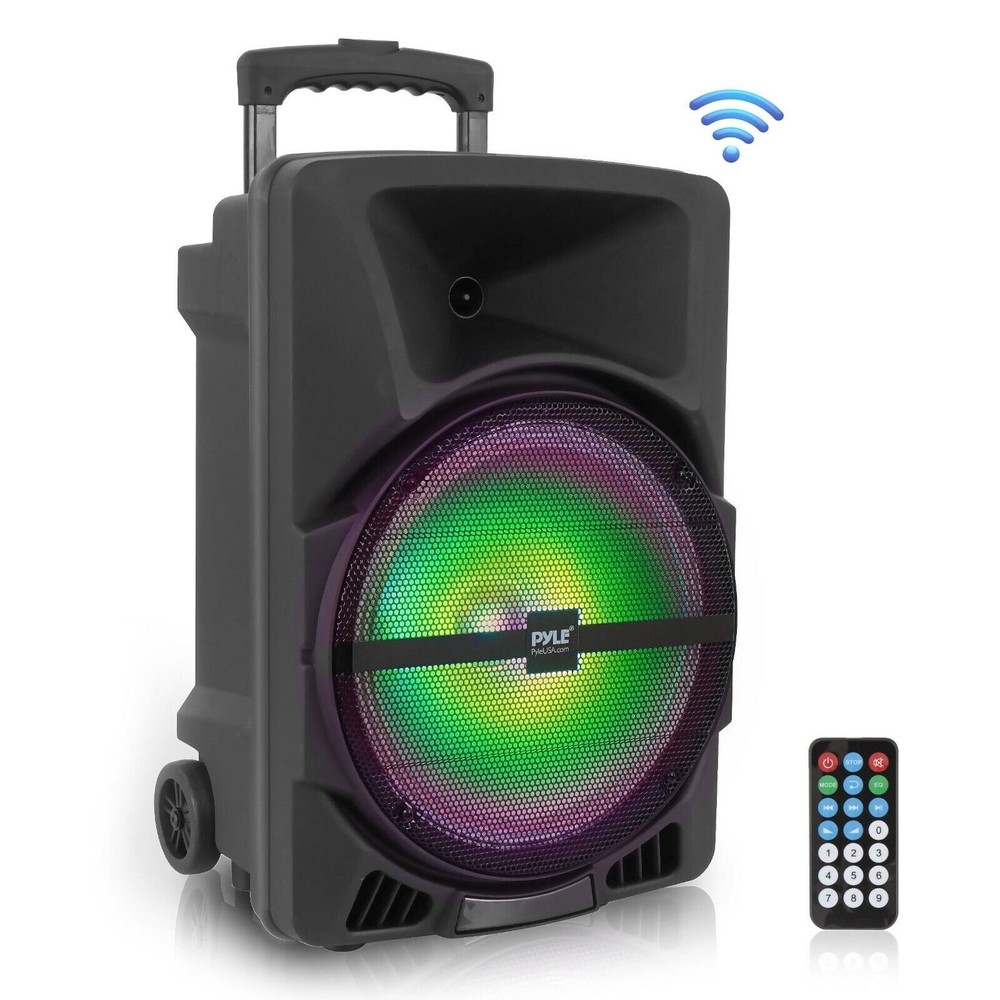 Pyle PPHP1544B Bluetooth Loudspeaker w/ Rechargeable Battery, Party Lights 1200w