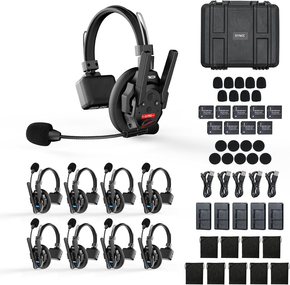 SYNCO XTALK XPRO9 Wireless Interom Headset Communication System Full Duplex