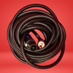 20ft Speakon Connector to 1/4″ TS Audio Speaker Cable Black Durable
