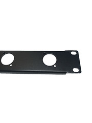 1U Space Black Heavy Duty Rack Case Panel w/ 6 XLR „D“ Cutouts 19″ X 1.75″