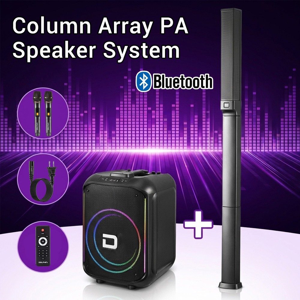 Powered Portable Column Array PA System Bluetooth Speaker with 12″ Subwoofer NEW