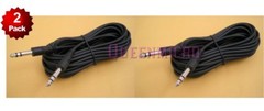 2 Pack – 10Ft 1/4″ Stereo TRS Male to Male Guitar DJ Speaker PA Instrument Cable