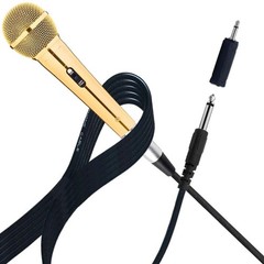 RhymKawa Sparkle Gold Cardioid Dynamic Vocal Wire Microphone with 10FT XLR Cable