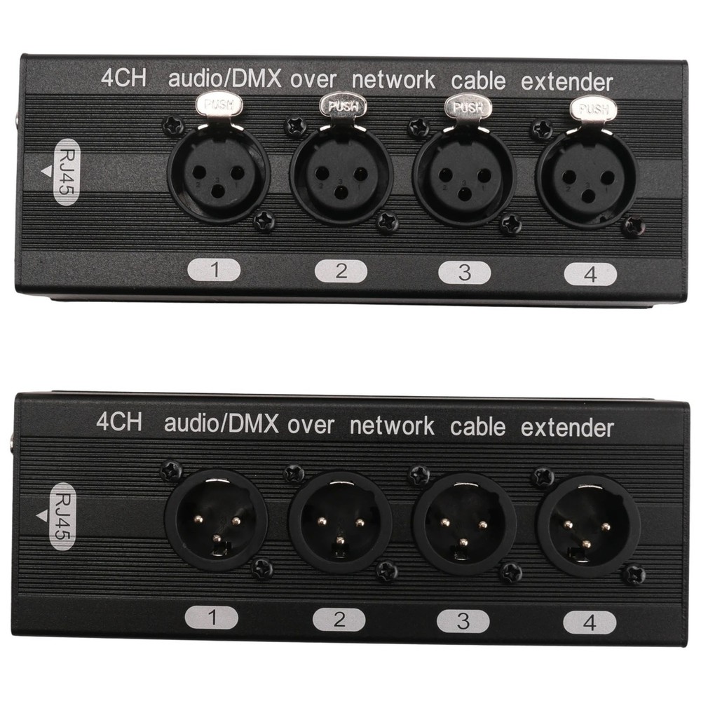 1 Pair 4 Channel XLR/ Audio RJ45 Cat5/Cat6 Ethernet Extender XLR Extender8455