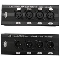 1 Pair 4 Channel XLR/ Audio RJ45 Cat5/Cat6 Ethernet Extender XLR Extender8455