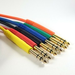 6 Pack New Pro Slim Plug GOLD 36″ Stereo 1/4″ TRS Patch Cables Leads 3 Foot