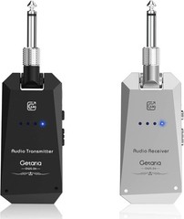 Plug-and-Play Wireless Guitar Transmitter Set – High-Quality Sound, Silver/Black