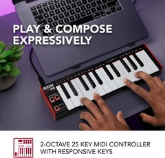 – USB MIDI Keyboard Controller with 25 Responsive Synth Keys for Mac and PC, …