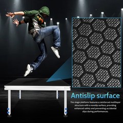 4x4FT Portable Stage 1650lbs for Weddings/Bars/Shows Adjustable 24-40 Anti-Slip