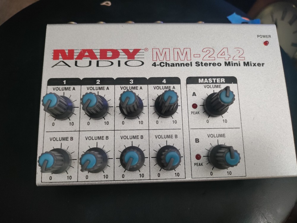 Nady Audio 4-Channel Stereo Mini Mixer Model MM-242 *Missing Power Cord Untested