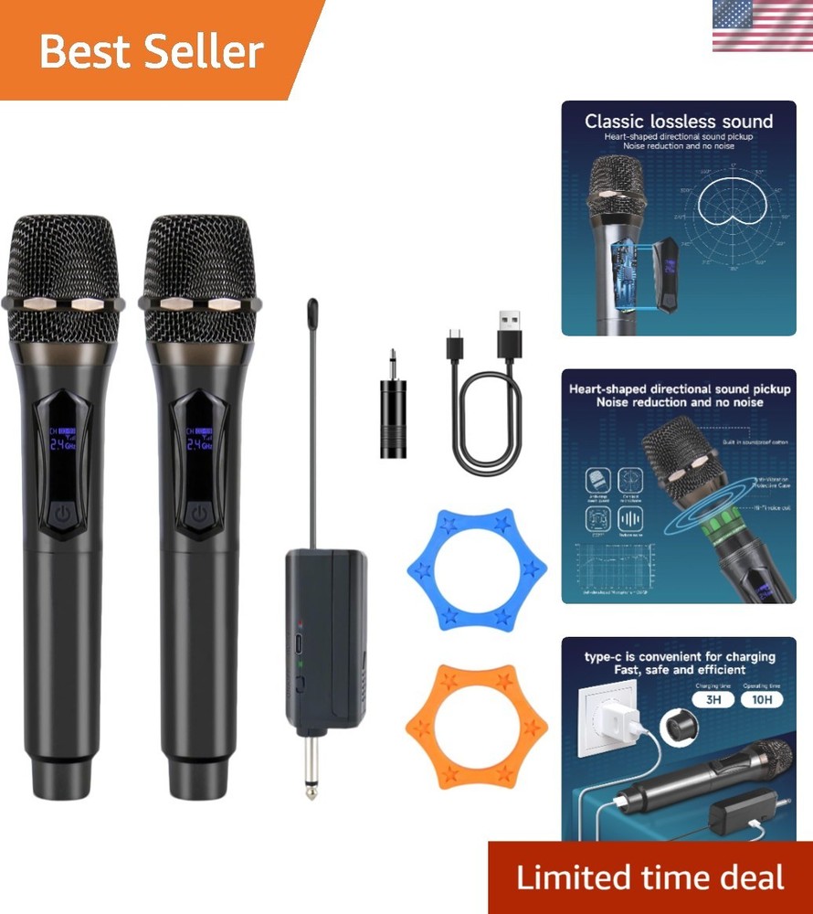 Wireless Karaoke Microphone dynamic Mic Up160ft range handheld plug-and-play …