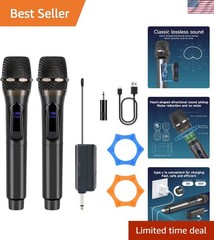 Wireless Karaoke Microphone dynamic Mic Up160ft range handheld plug-and-play …