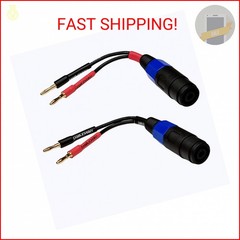 Sam&Johnny 4mm Banana Plug to Female Speakon Speaker Adapter Cable 12AWG, 6 Inch