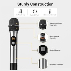 Professional 4 Handheld Dynamic Wireless Mics
