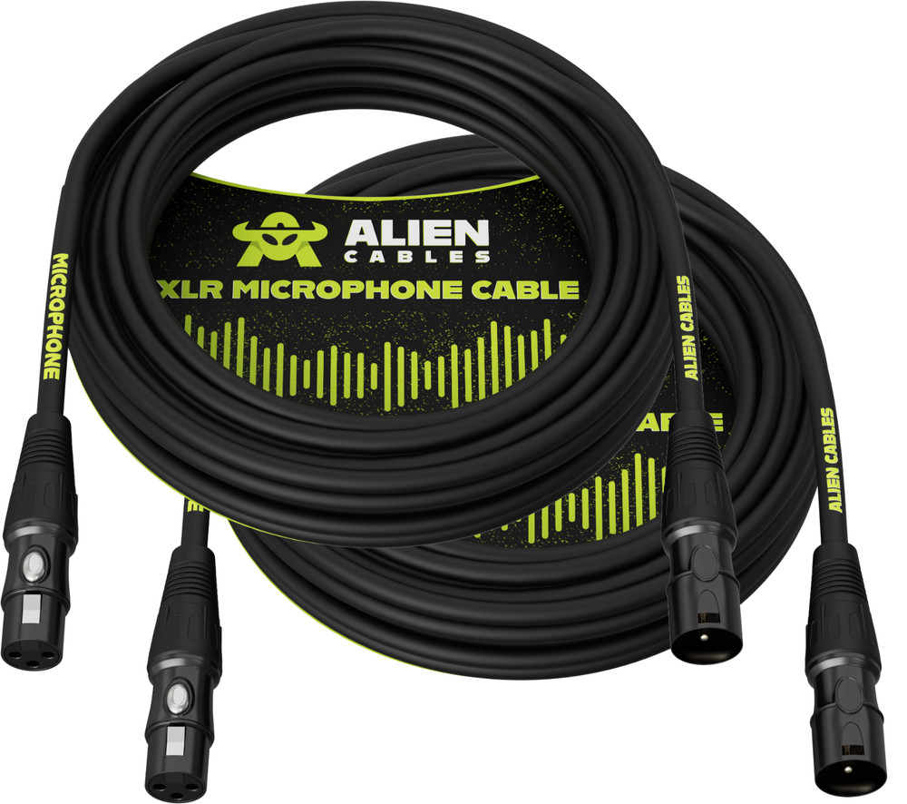 ALIEN CABLES – STARQUAD XLR MICROPHONE CABLE – 25 FOOT – 2 PACK