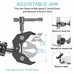 Heavy Duty iPad Tablet Phone Holder Clamp for Mic Stand Bike Treadmill Peloton