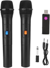 2 Microphones for Singing, V16U-2 Universal Microphone 2 in 1 VHF USB