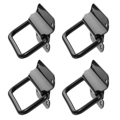 4Pcs Heavy Duty Black Stainless Steel Foldable Handles for Tool Boxes Cases