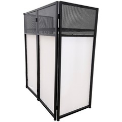 Portable Vertical Stand DJ Event Facade DJ Booth White Scrim Steel Alloy Frame