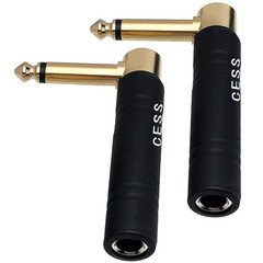 CESS-190 Guitar Plug Adapter Right Angle 1/4 Inch TS Female to 1/4 Inch TS Male,