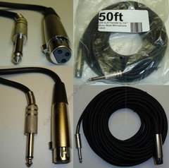 Lot10 50ft XLR~1/4″ Mono Professional Microphone Audio Cable/Cord 3pin~6.3mm TS