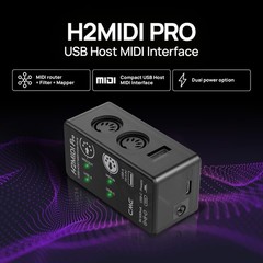 H2MIDI Pro Compact USB Host MIDI Interface | Router, Filter, Mapper, 32-Bit Proc