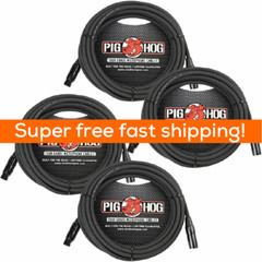 4 Pack Pig Hog PHM30 XLR High Performance 8mm Microphone Cable, 30 Ft – New