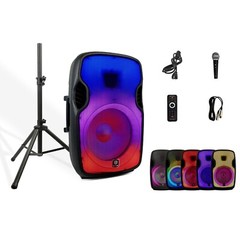 Proreck Titan 15A 600W 15in LED Bluetooth PA Speaker System for meeting