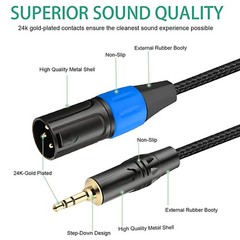 3.5mm to XLR Cable, XLR to 3.5mm Unbalanced Aux Micphone Cbale, 1/8 inch Mini