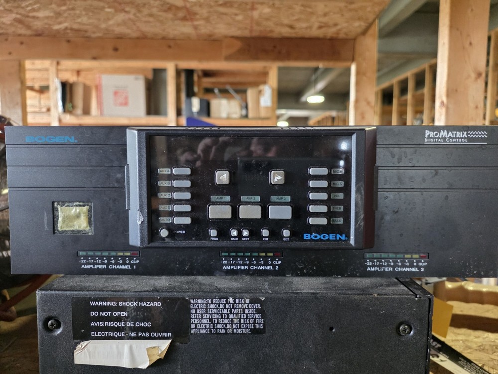Bogen PM3180 Pro-Matrix Digital Control 180W 3-Channel Commercial PA Amplifier