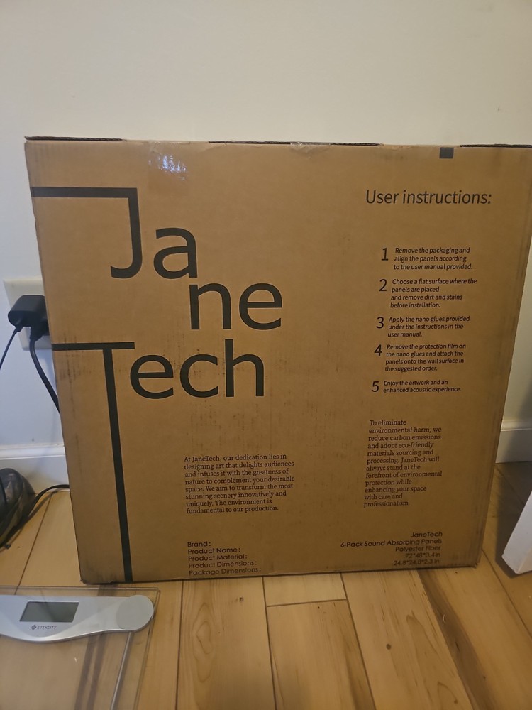 Jane Tech 6 Pack Sounds Absorbing Panels for Acoustic Panels 72x 48 Inch