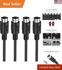 MIDI Cable, 2-Pack 10-Feet Male to Male 5-Pin MIDI Cable Compatible with MIDI…