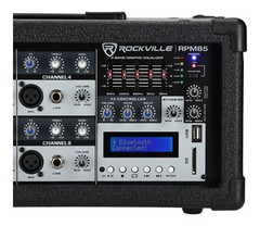 Rockville RPM85 2400w Powered 8 Channel Mixer, USB, 5 Band EQ, Effects/Bluetooth