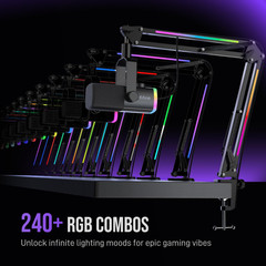 Gaming Microphone Kit, XLR/USB Dynamic PC Microphone with Boom Arm