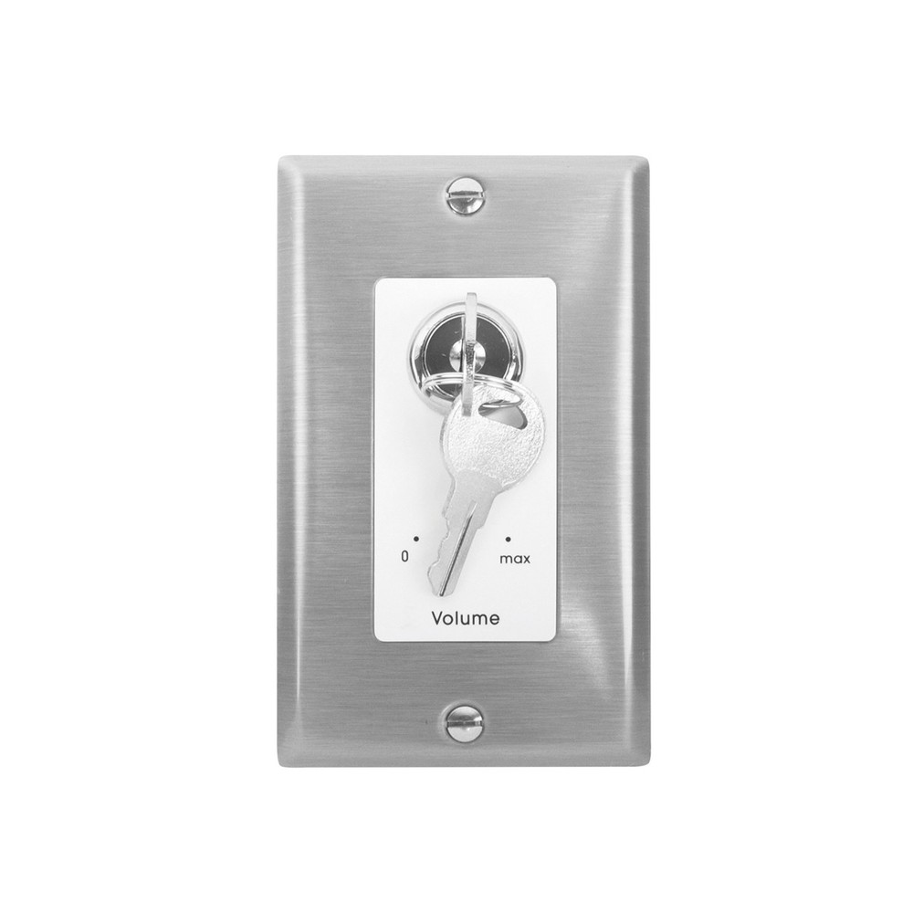 Attenuator-100W Keylock 70V/25V 3dB Step 1gang SS/Decora White | Lowell KL100DSW
