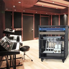 12U AV Rack Stand with Caster Wheels, Component Rack Cabinet Recording Studio…