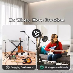 2.4GHz Wireless Guitar Transmitter Receiver For Guitar Bass Electric Instruments